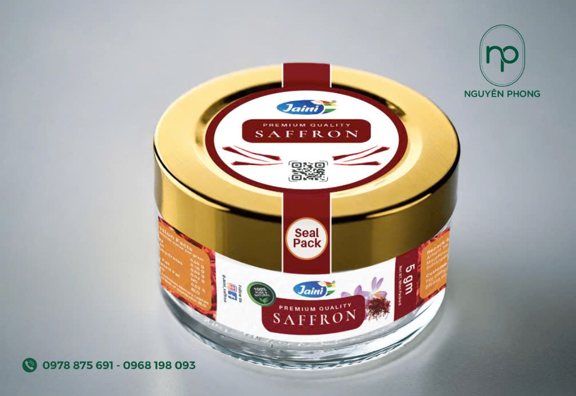 Mẫu tem saffron đẹp sang trọng
